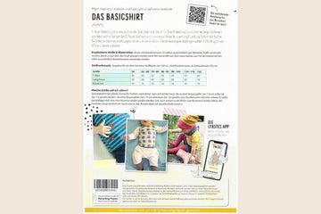Papierschnittmuster "Basicshirt" von Lybstes (Gr. 56-122)